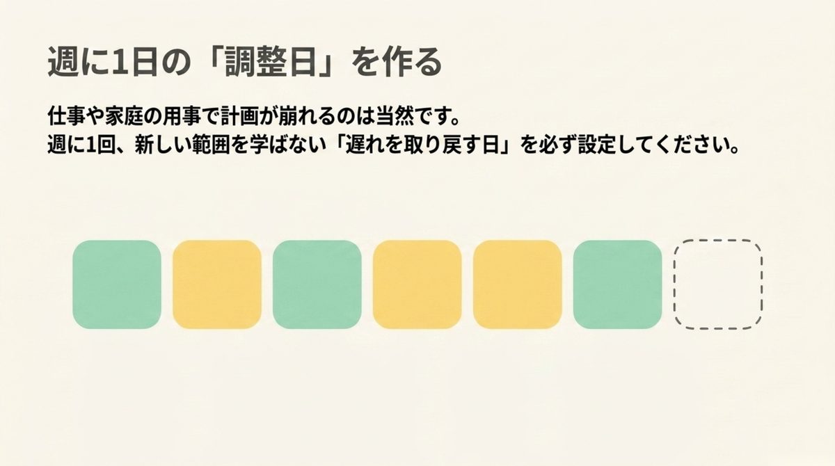 週に1日の調整日を作る図解