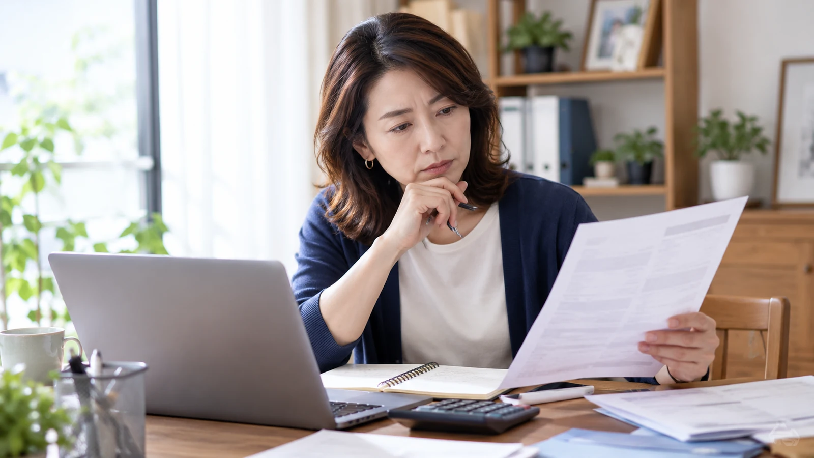 40代の経理未経験者が正社員求人とパート求人を比較しているイメージ